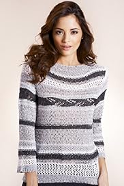 Per Una Slash Neck Striped Knitted Top