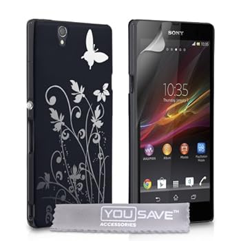 Coque Sony Xperia Z Etui Sony Xperia Z Noir / Argent Dur Floraux Papillon Housse Coque Sony Xperia Z Etui Sony Xperia Z Noir / Argent Dur Floraux Papillon Housse