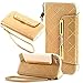 For iPhone 5,iPhone 5 Case,iPhone 5 Phone Case,iPhone 5 Wallet Case,iPhone 5 Leather Case,iPhone 5 Case for Women,Canica Wallet Flip Leather Case Pouch Cover for iPhone 5 5S Gold