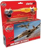 Airfix A50094 Northrop F-5E Tiger II 1:72 Scale Military Aircraft Category 2 Gift Set including paint glue & brushes