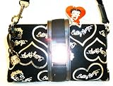 51bIIlDshYL. SL160  Betty Boop Belt Golden Tone Lock Black Silver Cross body Messenger Shoulder Sling Bag Purse