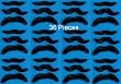Self Adhesive MUSTACHES fake costume fun halloween - Big Set of 36