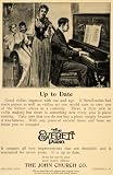 1893 Ad John Church Co Everett Piano Violin Player Antique Musical Instrument - Original Print Ad