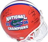 Chris Leak and Urban Meyer Florida Gators Dual Autographed National Championship Logo Full Size Authentic Helmet with 2006 BCS MVP and 2006 CHAMPS Inscriptions