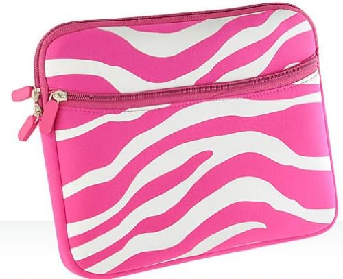 Dell Inspiron Mini 10 10.1-Inch Obsidian Black Netbook Neoprene Sleeve Case (Magenta / White - Zebra Print)