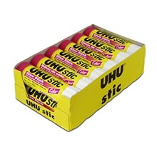 Saunders UHU Glue Stick, 1.41 oz., Purple, Pack of 12 (99653)