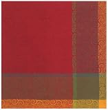 Durable Woven Jacquard 100% Cotton Cranberry Twirl Tablecloth 60x60 Inches