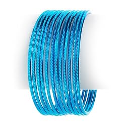 12 pc Solid Color Textured Bangle Bracelet -- MANY COLORS TO CHOOSE FROM