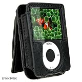 Apple IPOD NANO 3RD GENERATION GEN LEATHER POUCH Case Cover Black Belt Clip