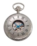 Gotham Men’s Silver-Tone 17 Jewel Mechanical Covered Pocket Watch # GWC14036S