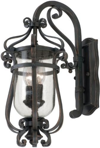 Kalco Lighting 9231AC 2-Light Hartford Exterior Wall Lantern, Antique Copper Finish with Clear Seeded Glass by North Coast Lighting