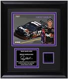 Denny Hamlin Framed 6x8 Photograph with Race Tire and Personalized Nameplate