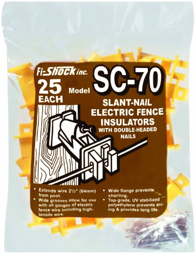 Fi-Shock SC-70 Yellow Slant-nail Wood Post Insulators 25-Per BagB000B9QFRM