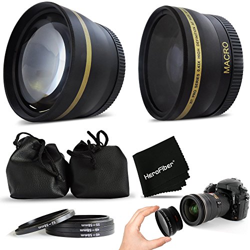 Superb 58mm Wide Angle Lens with Macro + 2 x Telephoto Lens Kit for CANON EOS REBEL T6i T6S T5 T5i T4i T3 T3i T2i T1i EOS M EOS M2 EOS 70D 60d 60Da 7D 6D 5D 7D Mark II 5D Mark II 5D Mark III EOS 1200D 1100D 760D 750D 700D 650D 600D 550D 8000D 100D XT