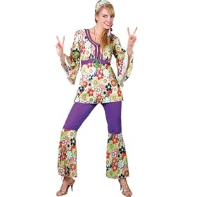 1960s Groovy Hippie Hippy Chick Fancy Dress Costume S
