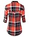 JJ Perfection Womens Plaid Herringbone Button Down Chest Pocket Collar Shirt