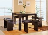 51bIpJXfhZL. SL160  Modern Furniture Elegant Wenge Veneer Bar Table with Four Brown Matching Benches