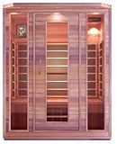 3 Person Sauna Cedar Carbon Fiber Dry Heat FAR Infrared Portable Detox