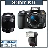 Sony Alpha DSLR-A300 Digital SLR Camera 2 Lens Kit with 18 - 70mm Lens, & 55 - 200mm f/4 - 5.6 Telephoto Zoom.& Sony HVL-F42AM Shoe Mount Flash,(Guide Number 42.)