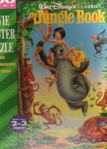 Image of 300 Piece Movie Poster Puzzle WALT DISNEY'S CLASSIC THE JUNGLE BOOK, Final Size 2 x 3 Feet! (Extra Large, Fully Interlocking Pieces)