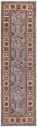Blue 3' x 8' Kazak Rug Hand Knotted Oriental Rug
