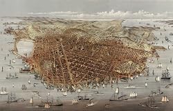 City of San Francisco from the Bay - Currier & Ives 1878 Lithograph - 16x20-inch - Fine-Art-Quality Photographic Print of an Image from the Library of Congress Collection
