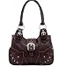 Lou-Ella Petticoats & Pistols Collection Designer Medium Shoulder Bag in Distressed Chocolate
