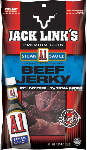 Jack Link's Beef Jerky, A1 Steak Sauce, 3.65-Ounce Bags (Pack of 6) by Beef Jerky