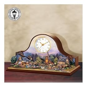 Thomas Kinkade Lamplight Village Decorative Mantel Clock