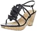 Bandolino Women's Newest Wedge Sandal,Black/Black,10 M US