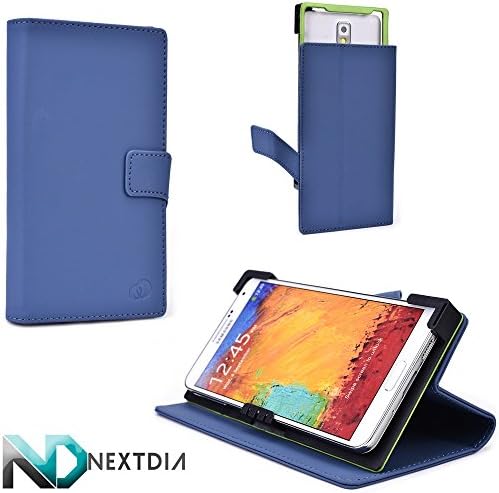 Universal Smartphone Case Oppo Find 7 , Danube Blue with Kickstand Option + ND Velcro Organizer