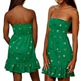 NCAA Notre Dame Fighting Irish Ladies Green Summer School Tube Dress (Medium)