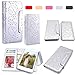 iPhone 6 Plus Case, iPhone 6S Plus Wallet, HESPLUS Bling Sparkle PU Leather Flip Folio [Detachable] Wallet Cover Magnetic with Card Slot Holder for iPhone 6 Plus/iPhone 6S Plus 5.5 Inch - Silver