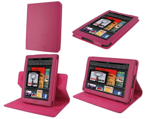 rooCASE Dual-View Multi Angle (Magenta) Leather Folio Case Cover for Amazon Kindle Fire 7-Inch Android Tablet rooCASE Dual-View Multi Angle (Magenta) Leather Folio Case Cover for Amazon Kindle Fire 7-Inch Android Tablet