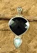 Onyx and moonstone pendant, 'Reunion' Onyx and moonstone pendant, 'Reunion'