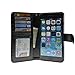 Navor Protective Flip Wallet Case Compatible for iPhone 6S Plus & iPhone 6 Plus [5.5 inch] - Black (IP6PBK)
