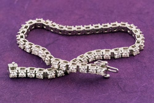 14K White Gold 4.5 CTW Created Moissanite Tennis Bracelet