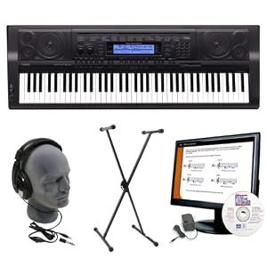 Casio WK500 AZP Personal Keyboard Package with Closed-Cup Headphones, Keyboard Stand, Power Supply, and Instructional Software