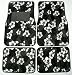 Black Grey Hawaiian Hibiscus Carpet Front & Rear Car Truck Floor Mats