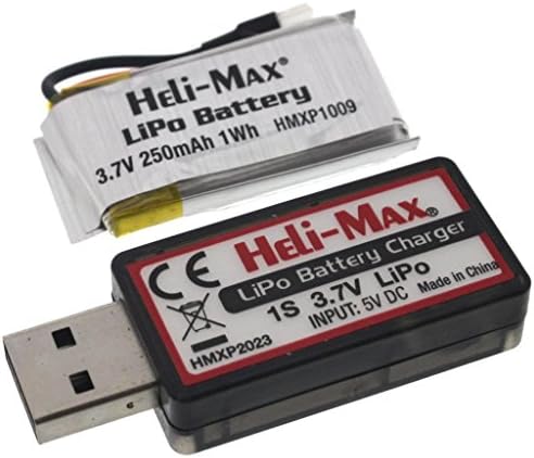 Heli-Max 1SQ Quadcopter V-Cam * 3.7V 250mAh LiPo BATTERY 7 & 1S USB CHARGER *