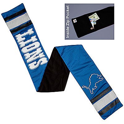 Detroit Lions Littlearth Football Jersey Scarf W/pocket