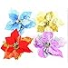 M2cbridge Pack of 6 Glitter Artificial Wedding Christmas Flowers Glitter Poinsettia Christmas Tree Ornaments Dia 9 Inch (Blue)