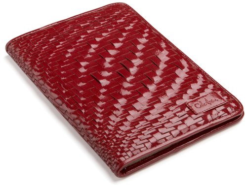 Cole Haan Hand-Woven Patent Leather Kindle Cover with Hinge, Ruby Sugar