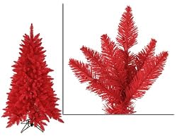 4.5' Pre-Lit Slim Red Ashley Spruce Artificial Christmas Tree - Red Lights