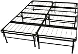 Epic Furnishings Dura Bed Heavy Duty Black Steel Platform Folding Bed Frame, Queen
