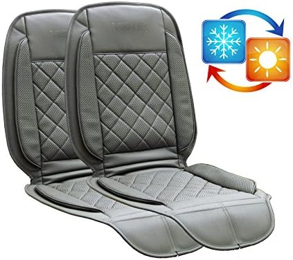 TWO PACK of Viotek Heated and Cooled Seat Cushions - Featuring Tru-Comfort Auto Heating and Cooling Climate Control (gray)