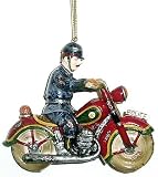 4 Vintage Policeman On Motorcycle Christmas Ornament