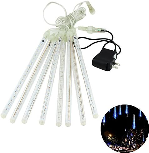 NexScene 30cm x 8 Shower Rain LED String Tube Light for Wedding Christmas Party Holiday(Blue)