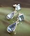 Fashion earrings 758 pale blue drops on silver colour metal