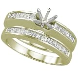 14K Yellow Gold Diamond Wedding Set Semimount